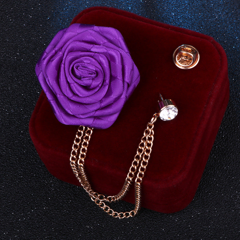 Vintage style rhinestone floral brooch on model