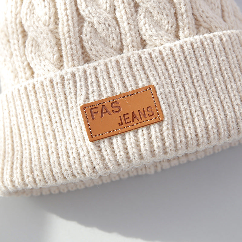 Trendy light gray knitted beanie for kids