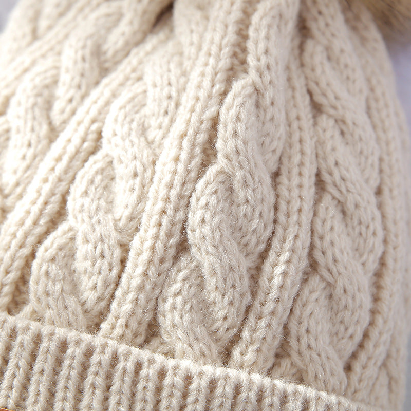 Kids pom-pom winter hat in dark blue