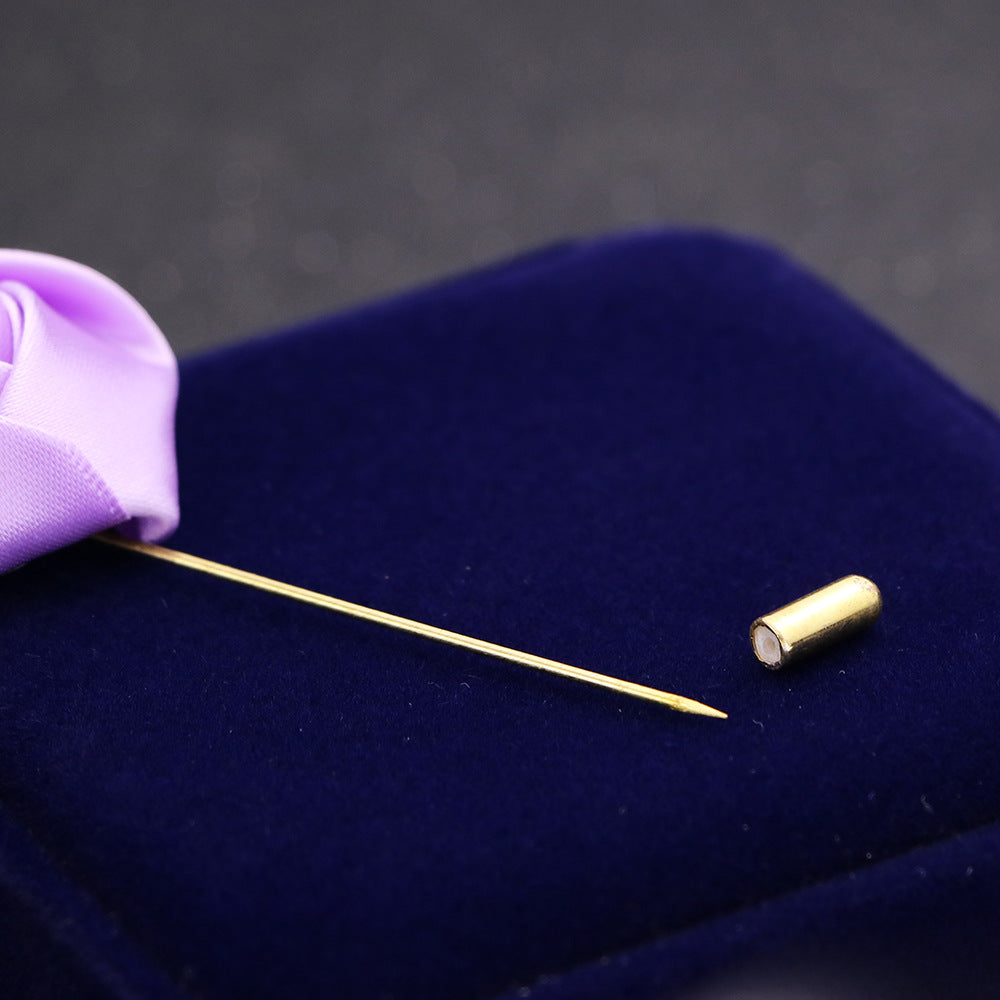 Elegant red rose floral brooch image 1