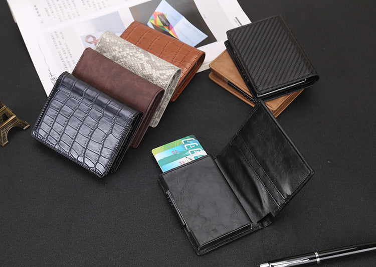 Aluminum RFID wallet in black