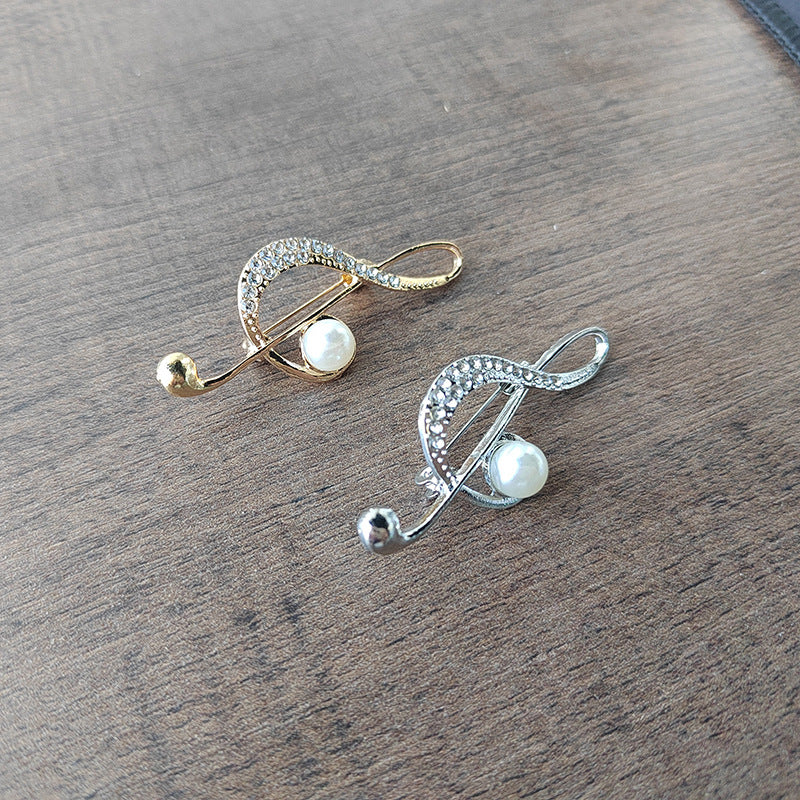 stylish music note brooch for women