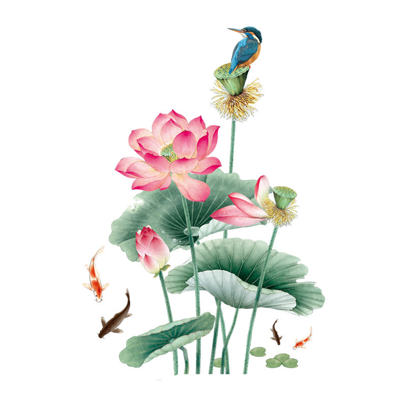 Waterproof floral toilet sticker design