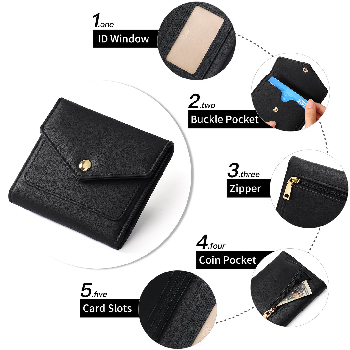 Compact women's wallet with cards