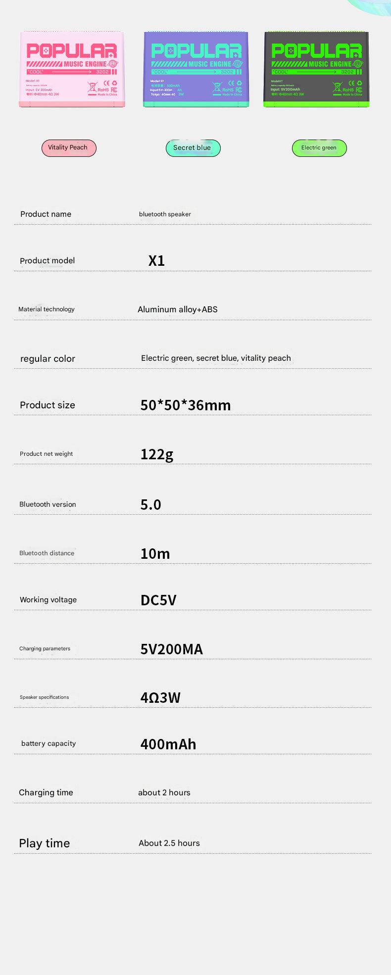 Portable Metal Bluetooth Speaker - Image 1