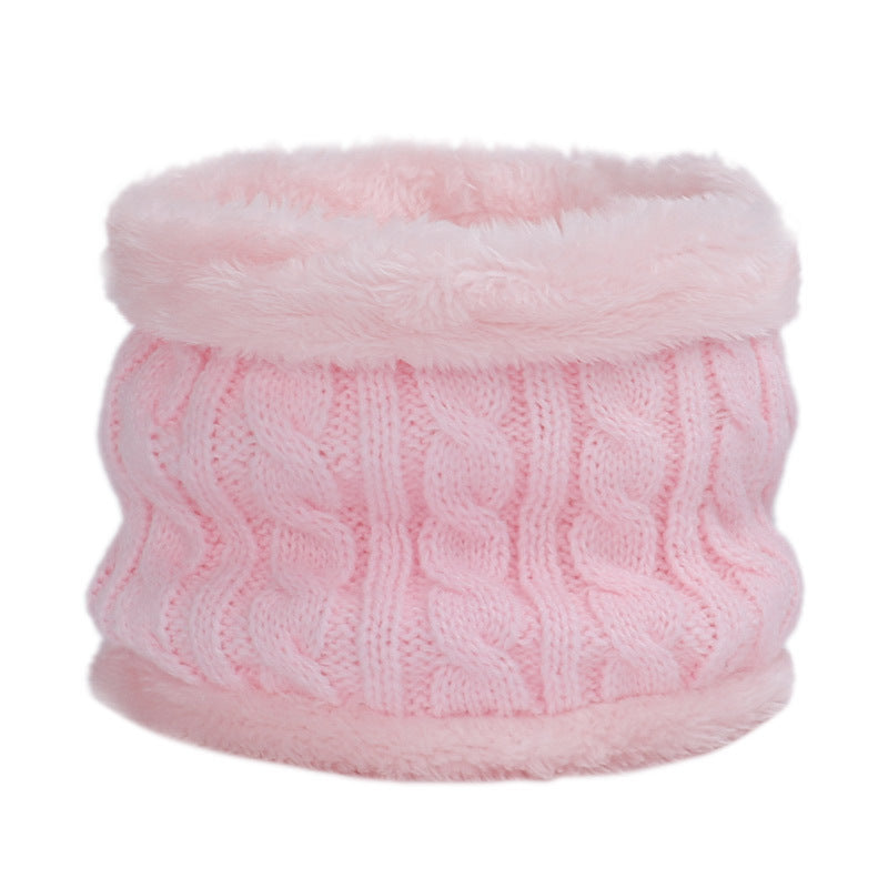 Knit hat and scarf set for kids in winter