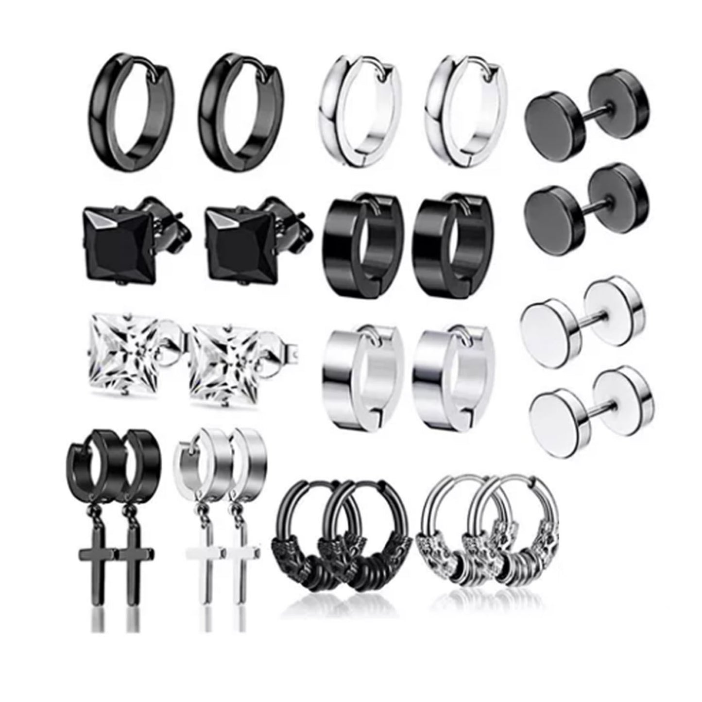 Stylish cross design earrings with zircon