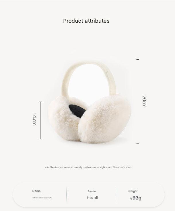 Black plush ear covers for winter