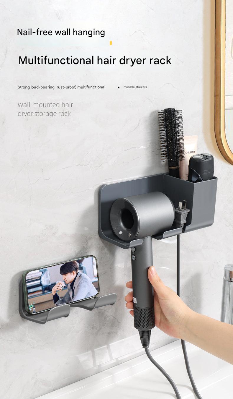 No drilling hair dryer rack