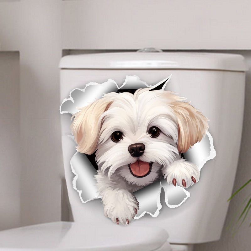 Vibrant puppy toilet decor image 9