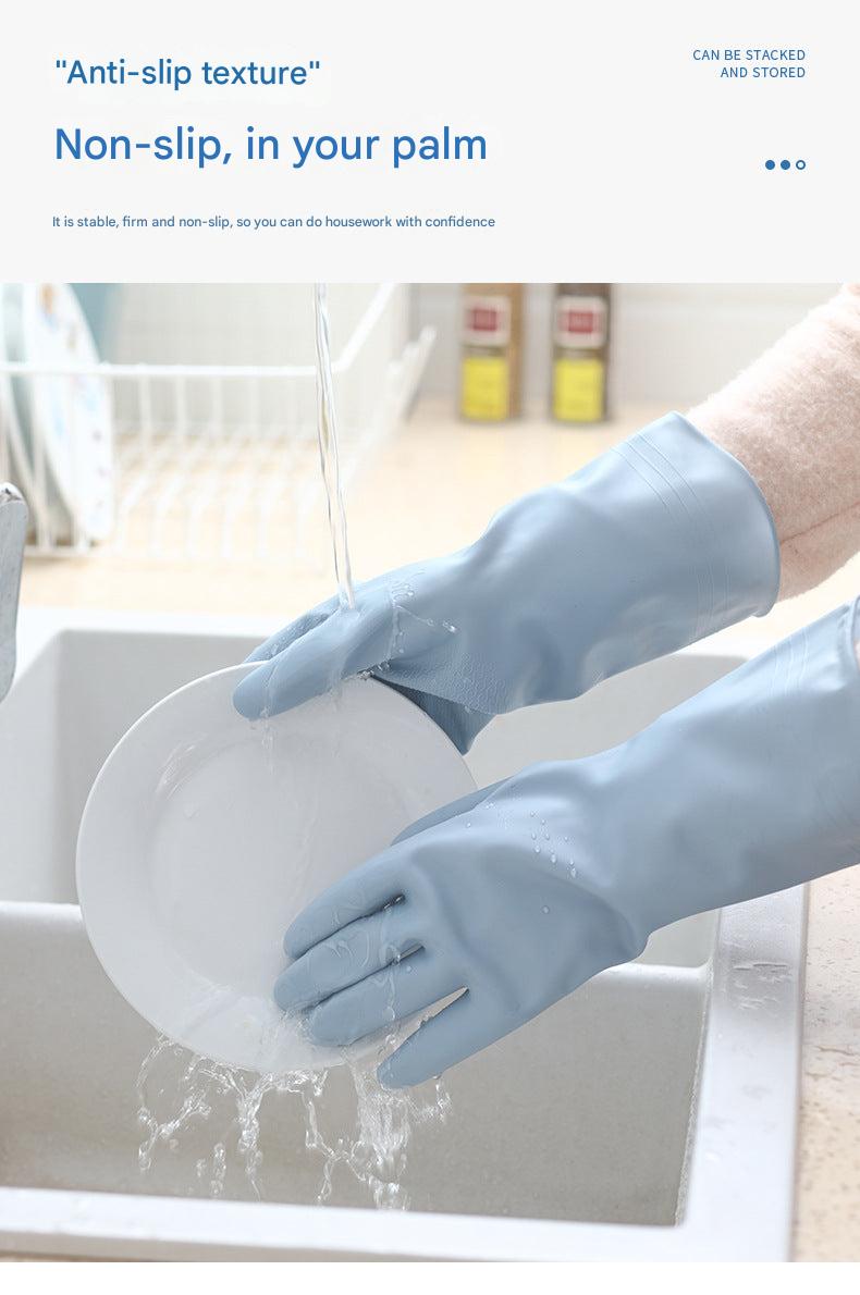 Blue latex dish gloves