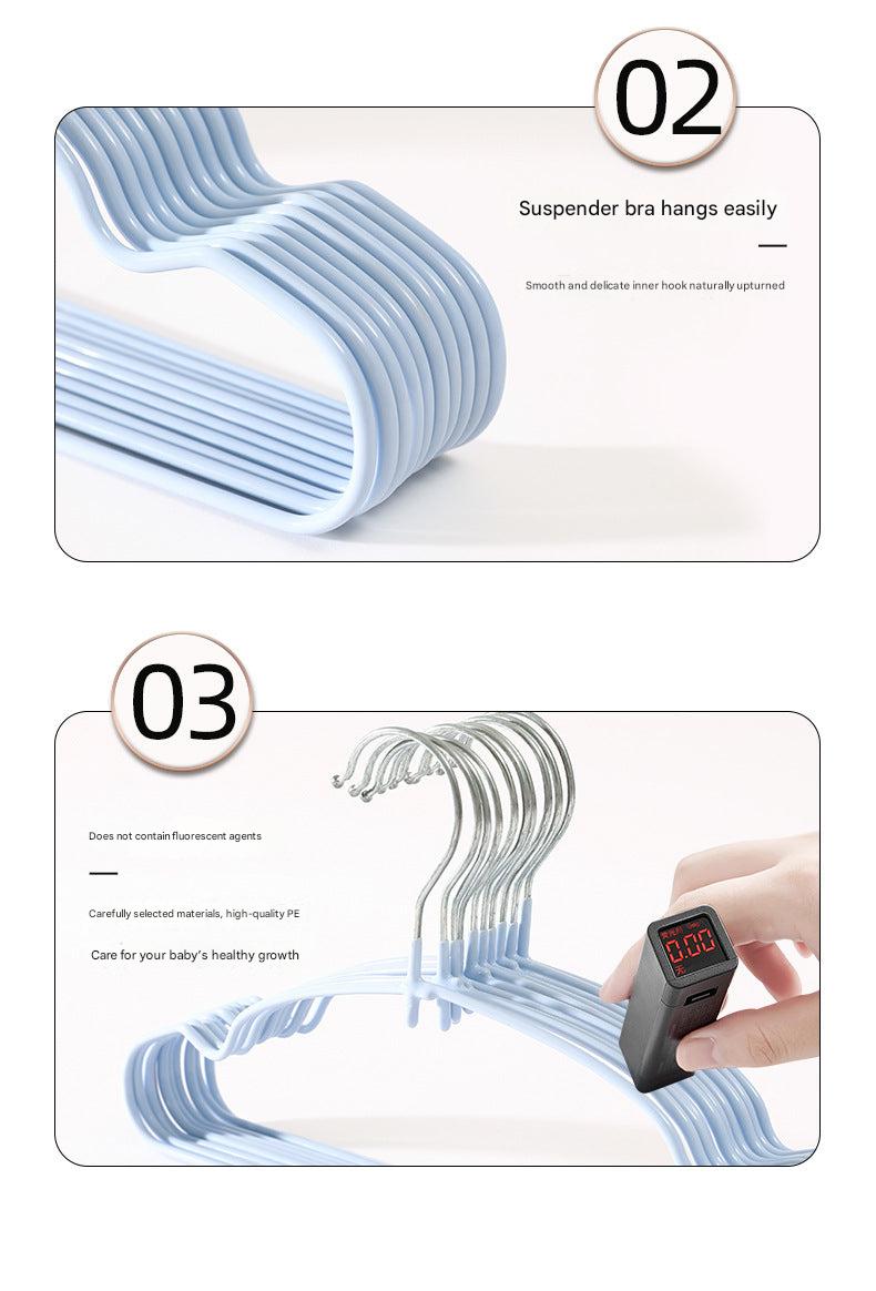 Premium children's non-slip hangers holding baby clothes