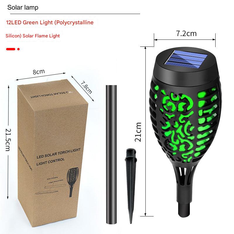 Waterproof solar garden torch with simulated flame