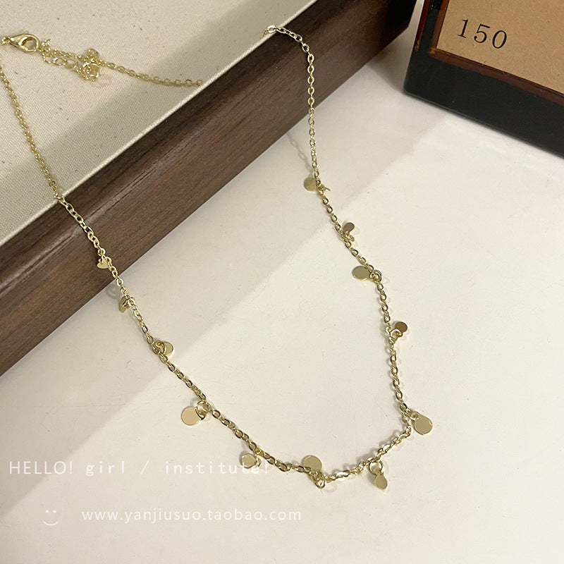 Close-up view of the floral pendant necklace
