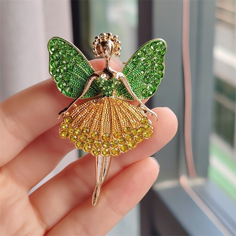 Ballet girl brooch front view