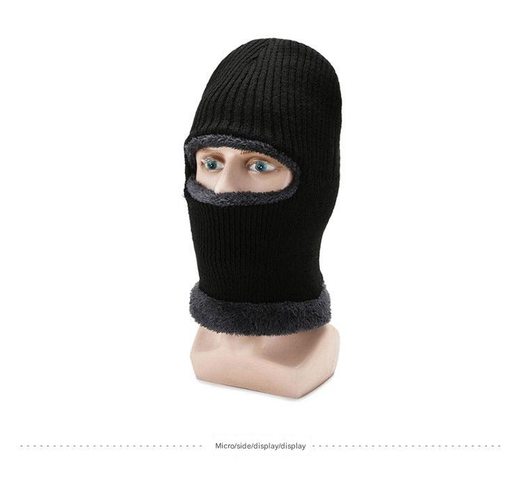 unisex knitted winter beanie with neck warmer