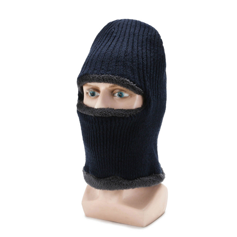 unisex knitted winter beanie in navy blue