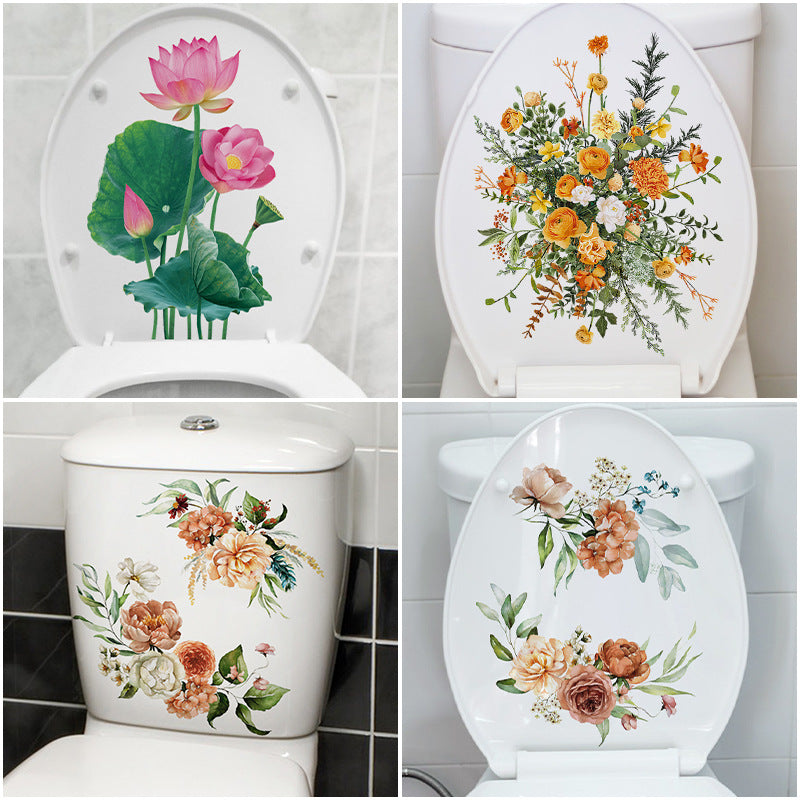 Self-adhesive vinyl toilet decoration