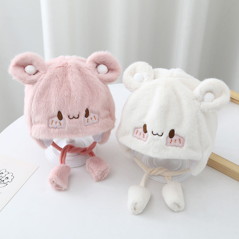 Cozy Plush Baby Hat Side View