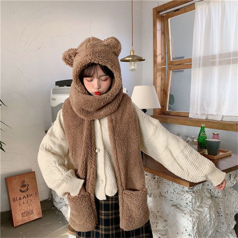 Colorful plush hat scarf set for winter - image 9