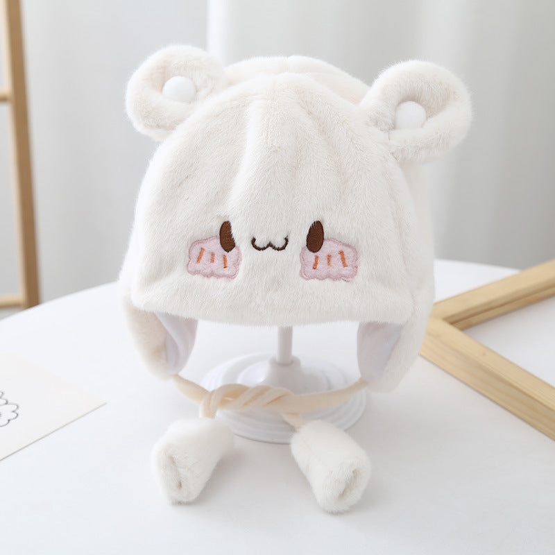 Cozy Plush Baby Hat Back View