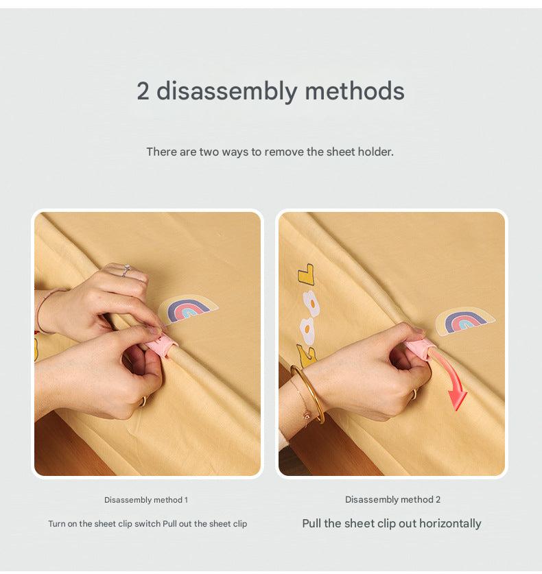 Non-slip bed sheet fastener white clip image