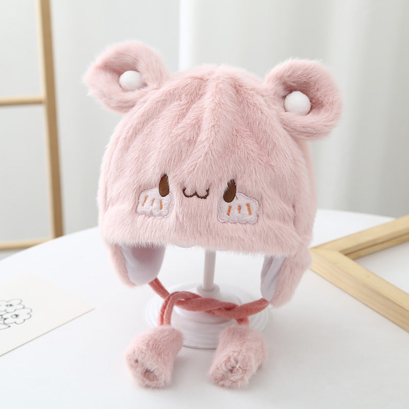 Cozy Plush Baby Hat Back View