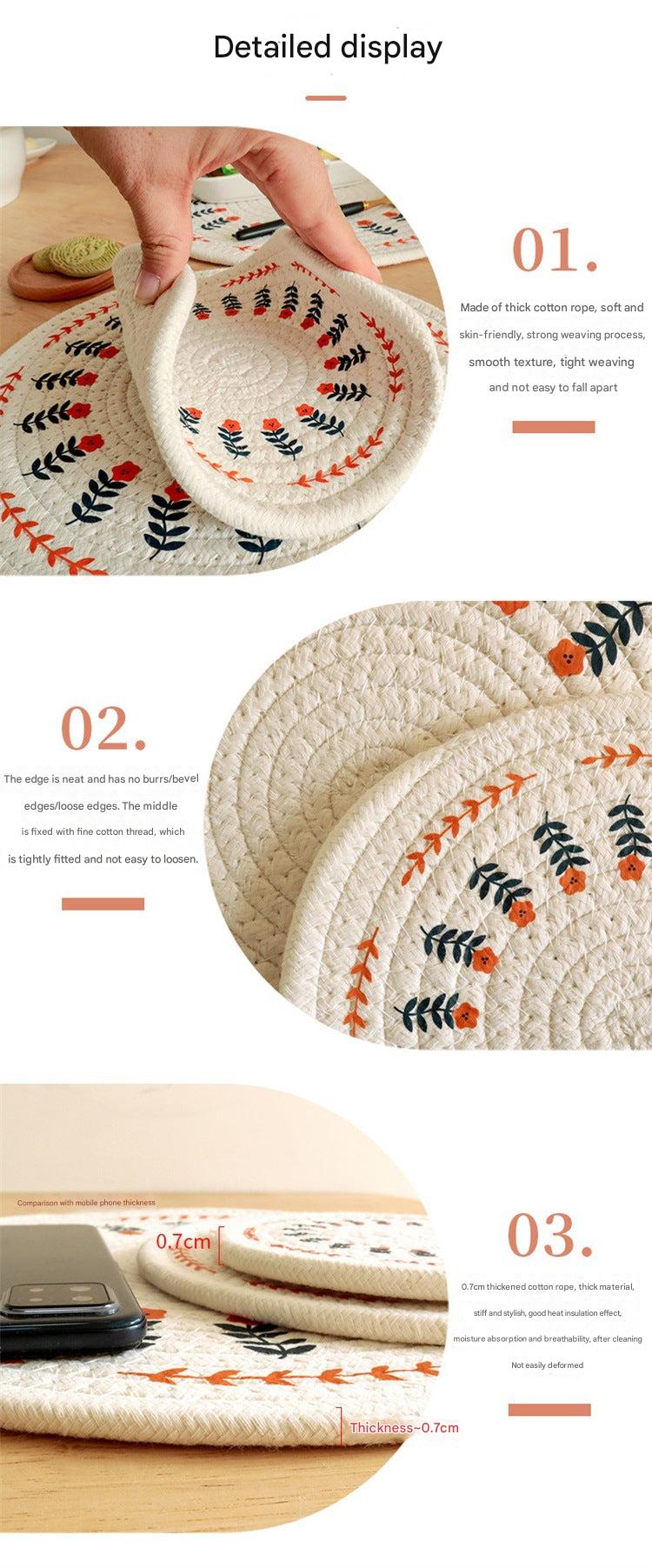 Nordic cotton linen heat-resistant mat