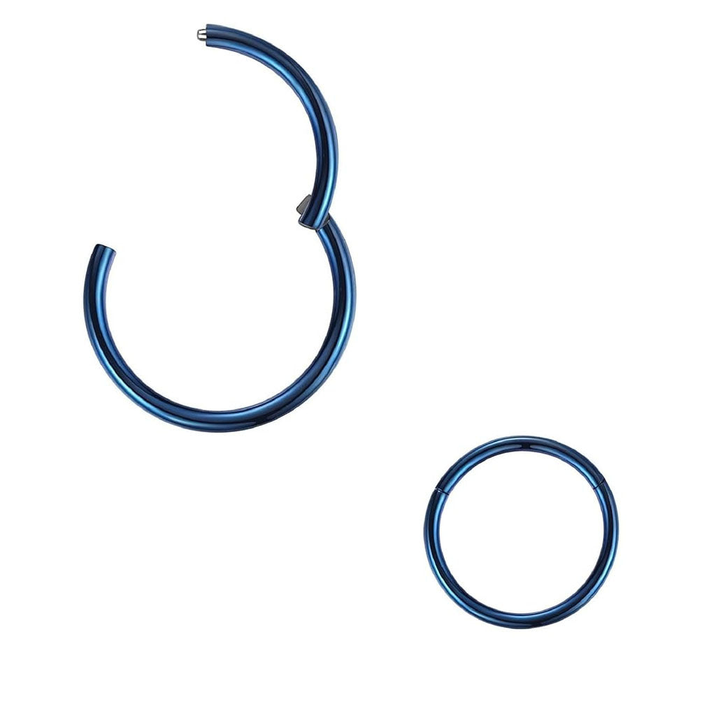 close-up of a stainless steel nose ring