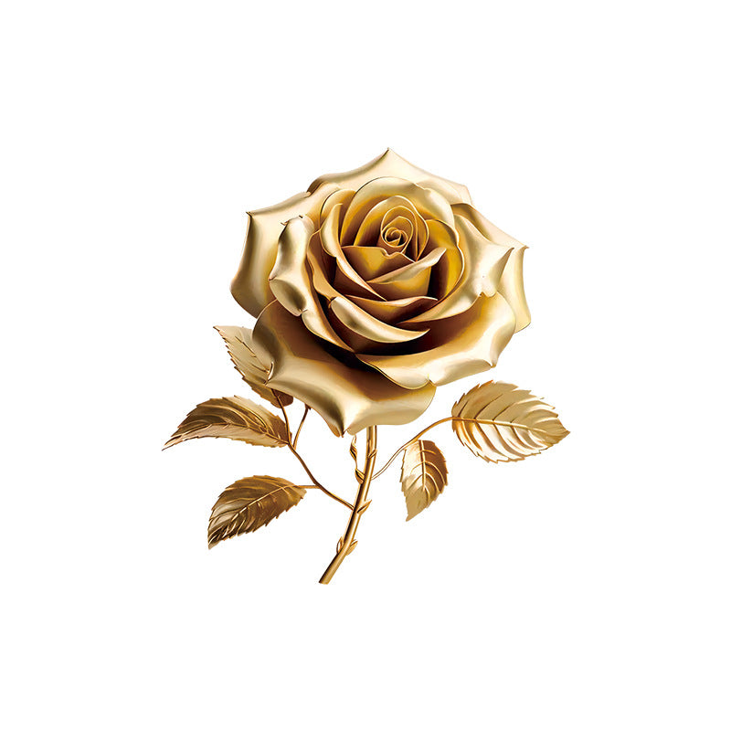 Gold rose wall sticker installed in bathroom