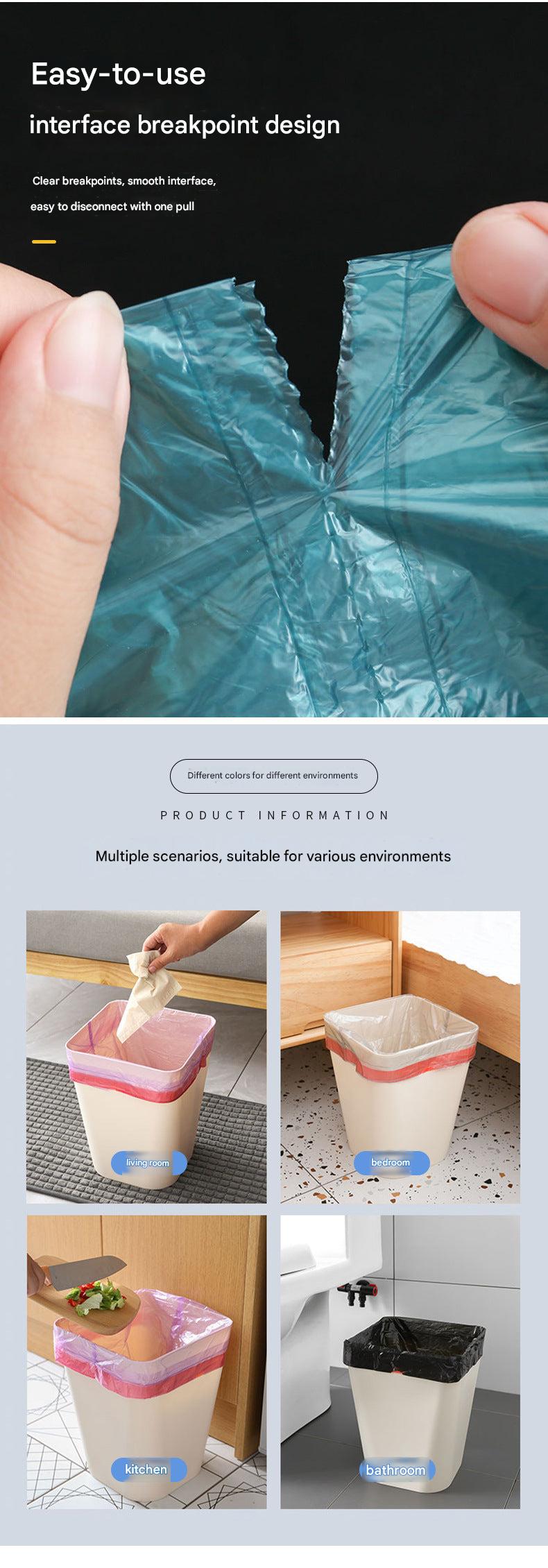 Black drawstring trash bag