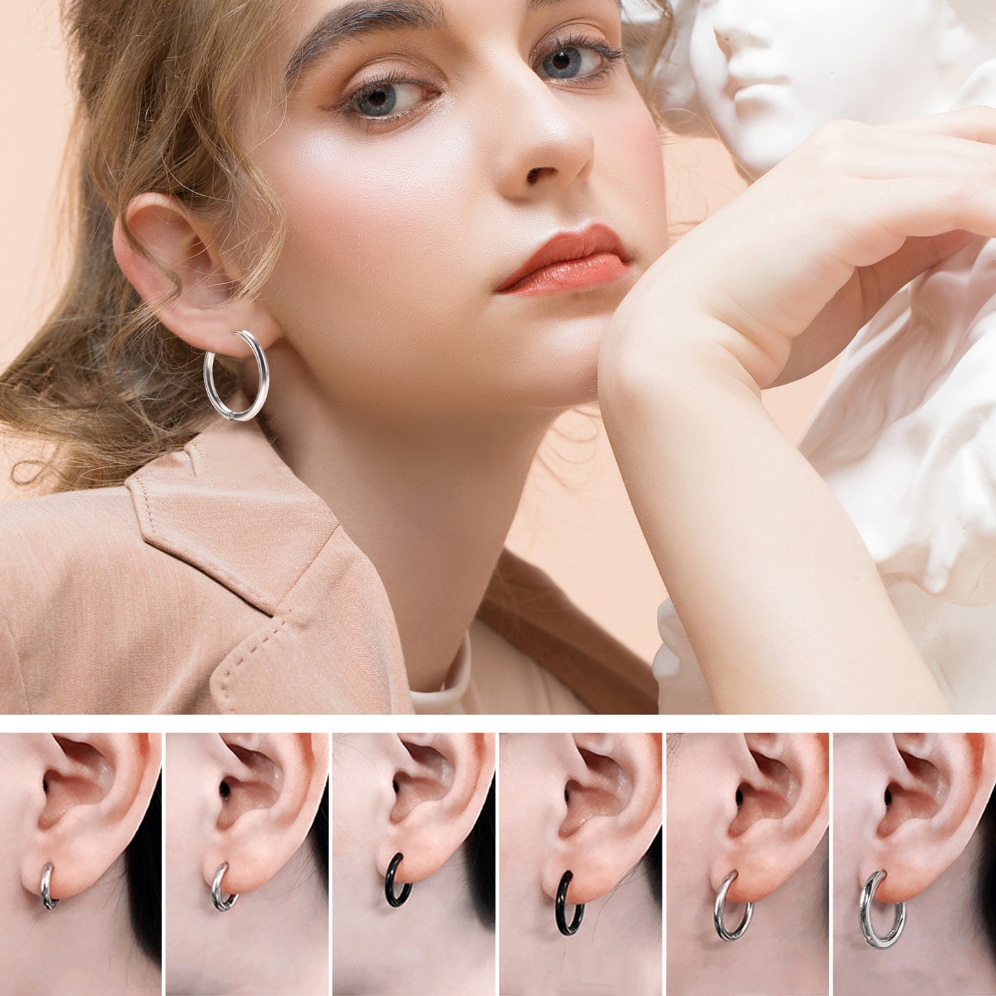 Stylish Stainless Steel Hoop Earrings