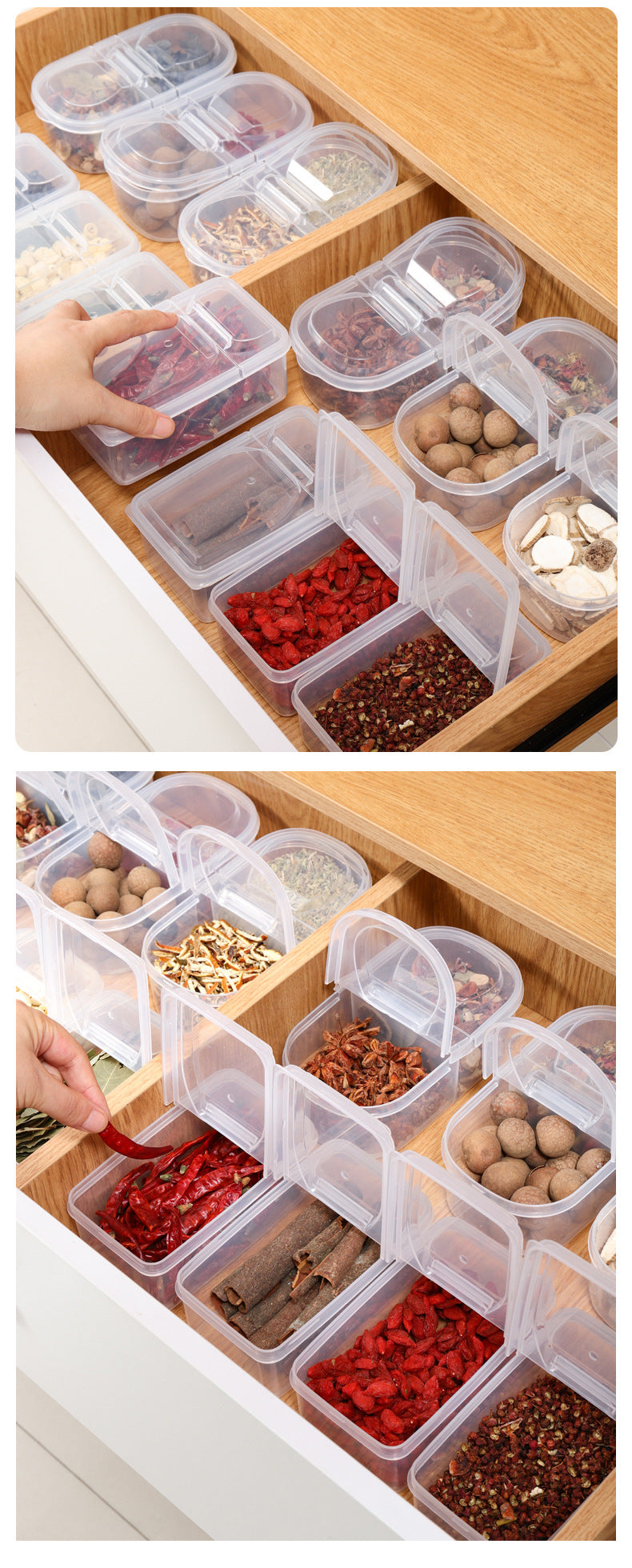 Airtight spice storage container with modern design