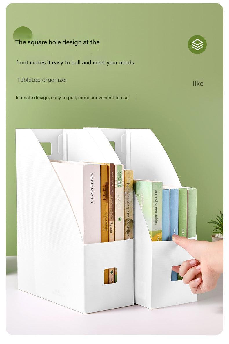 close-up image of desk file holder in ivory white