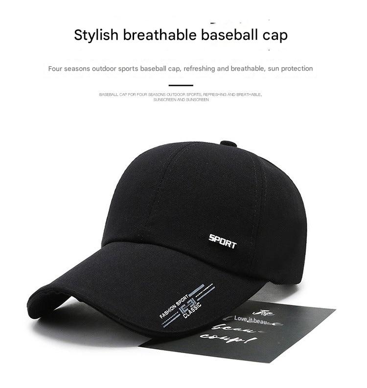 Extended brim hat in red