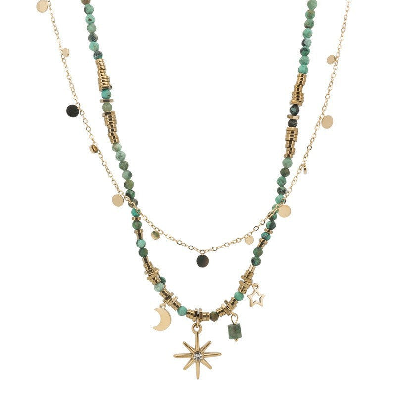 Multiple angles of the vintage necklace showcasing details