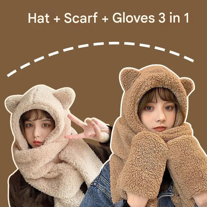 Bear hat and scarf for women - image 2
