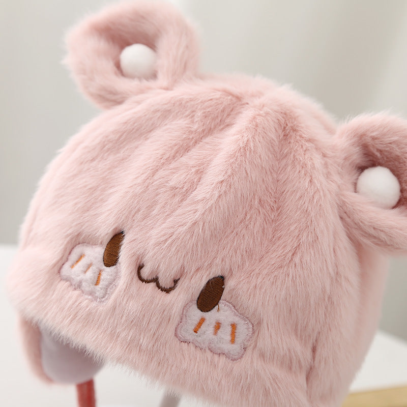 Cozy Plush Baby Hat Back View