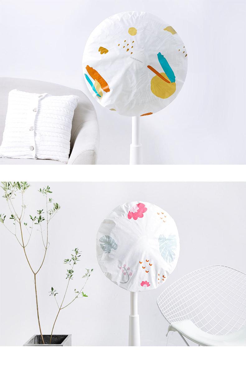 Stylish PEVA dust cover for floor fan - yellow design