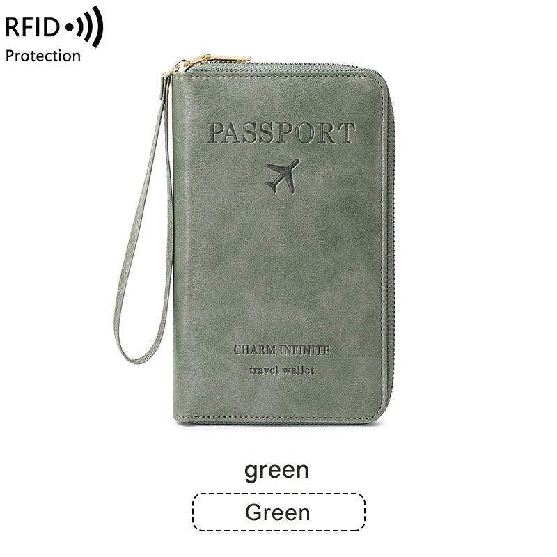 Lightweight passport holder in green