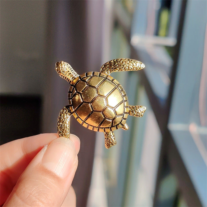 Vintage Turtle Pin with Rhinestones