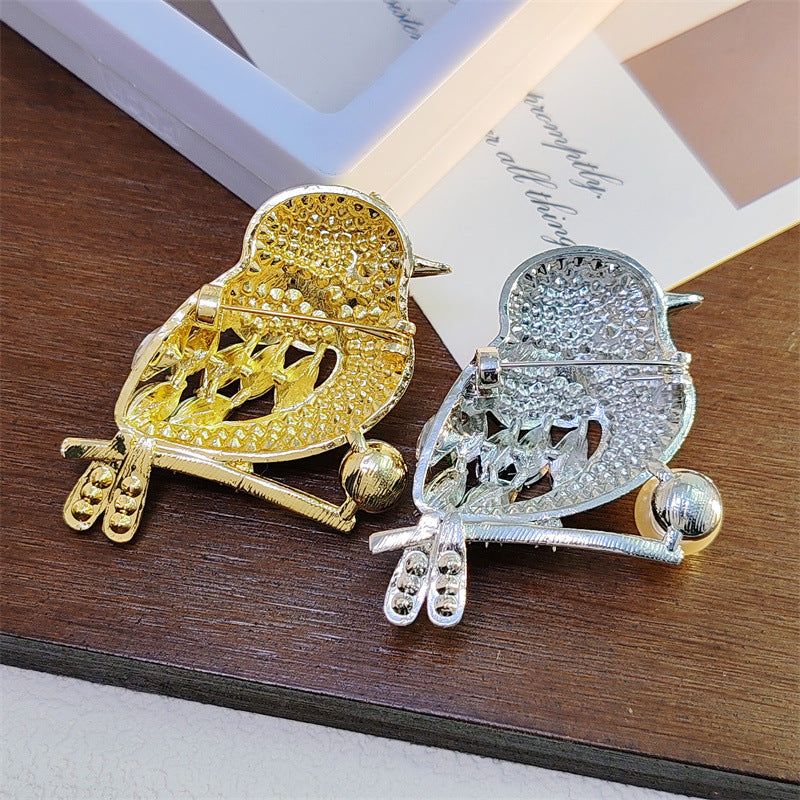 Colorful Feathered Bird Brooch Image 1