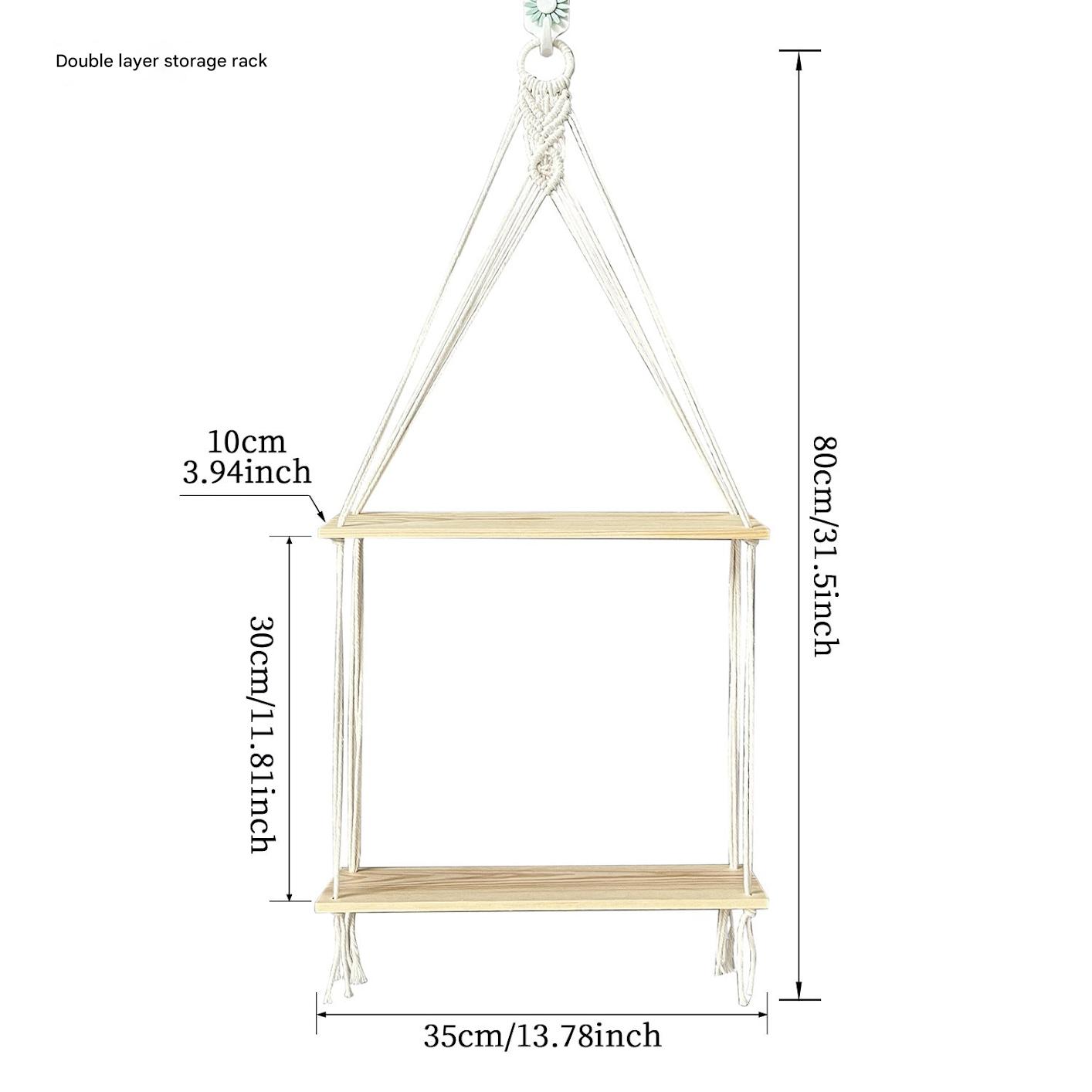 Bohemian handcrafted cotton rope wall shelf image 1