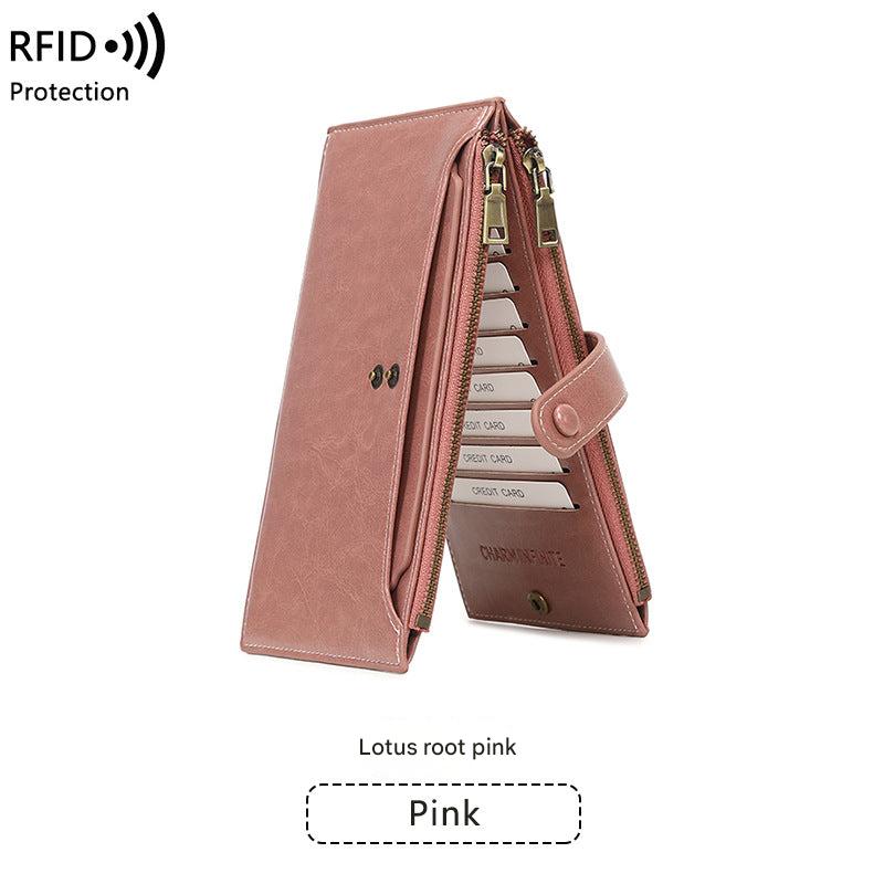 Showing dual-zipper feature of the wallet for easy access - image 10