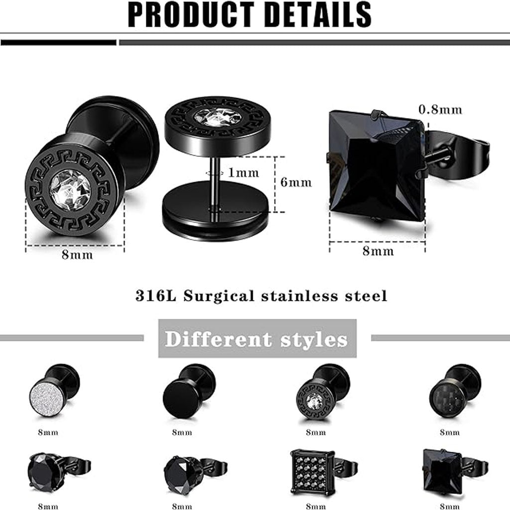 High-quality black earring set for gifting