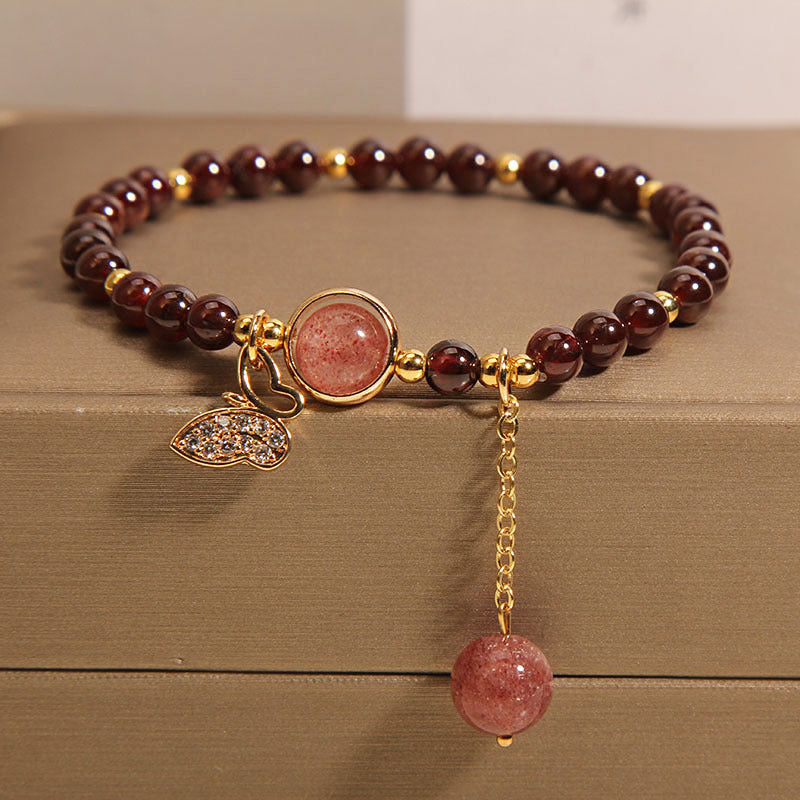 Detailed view of garnet bracelet