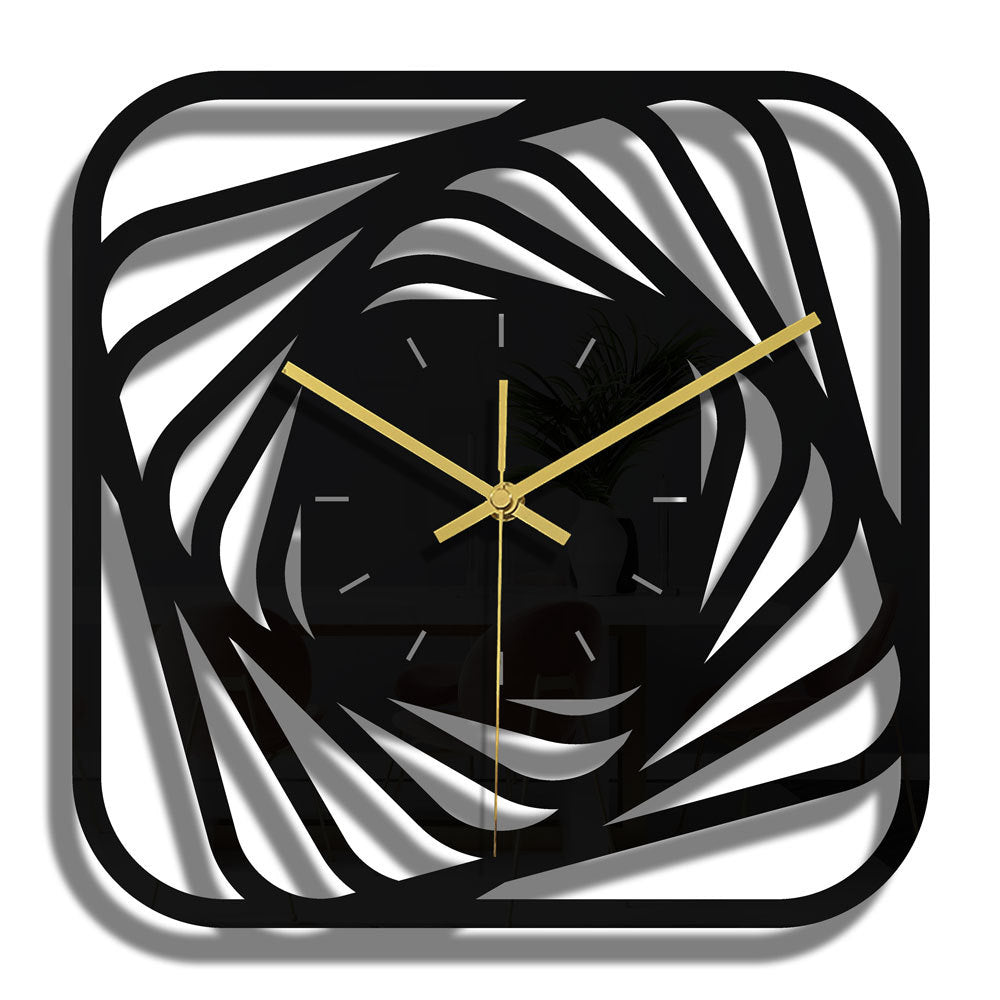 Stylish black acrylic round digital wall clock