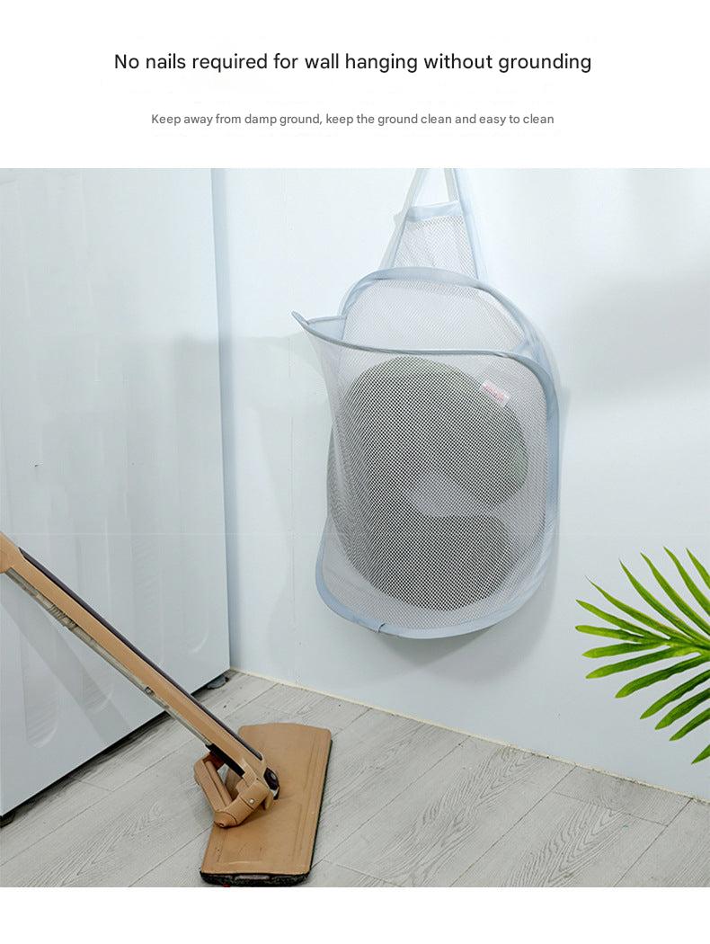 Foldable laundry basket stylish gray and white design