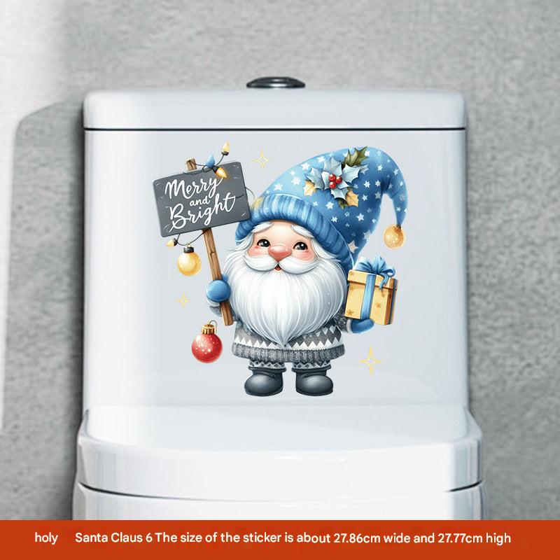 Cute Christmas toilet sticker image