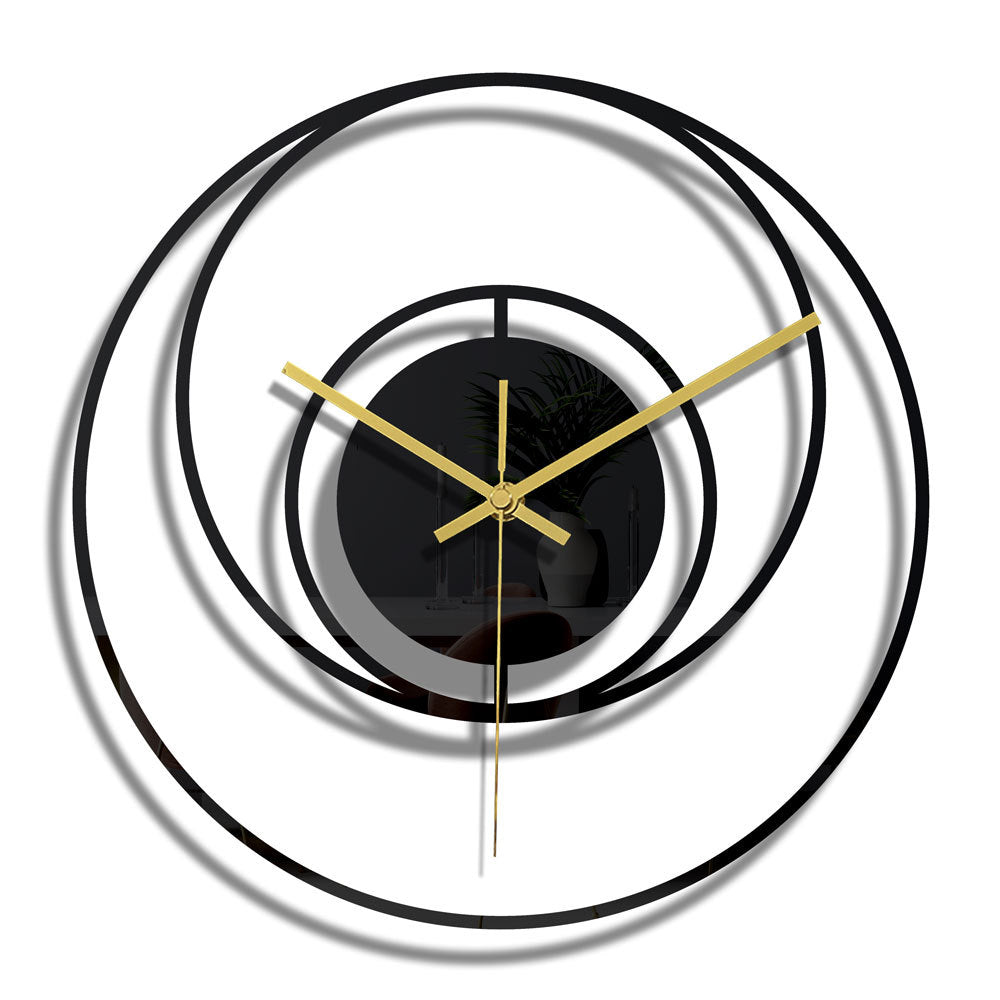 Stylish black acrylic round digital wall clock